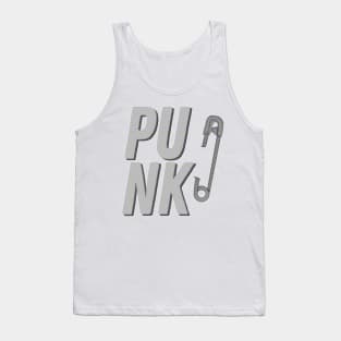 Punk - Safety Pin Typography Design Tank Top